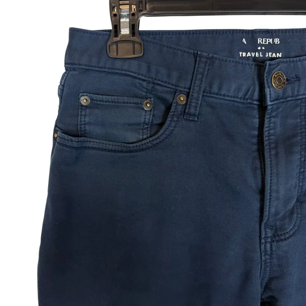 Banana Republic Travel Jeans Mens 29x32 Blue Denim Stretch Slim Fit Straight Leg